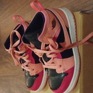 Coral and pink toddler jordan 1s